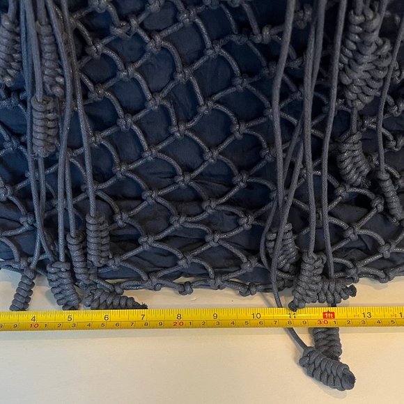 Monserat De Lucca Blue Macrame Boho Handbag Purse - Picture 4 of 5